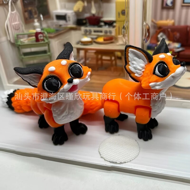 国境を越えた新製品リトルフォックスブランドかわいいキツネ関節可動フィギュア装飾ギフト卸売|undefined