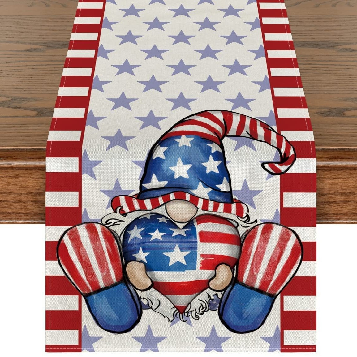 Transfronterizo 2024 Amazon nuevo día independiente pentáculo lino tabla bandera tabla de comedor tabla de té tabla de bandera
