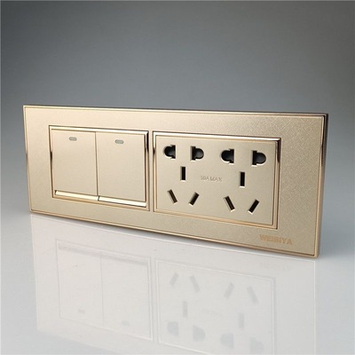 118 Dark outfit Wall switch socket panel golden Strip 10 Double control household switch