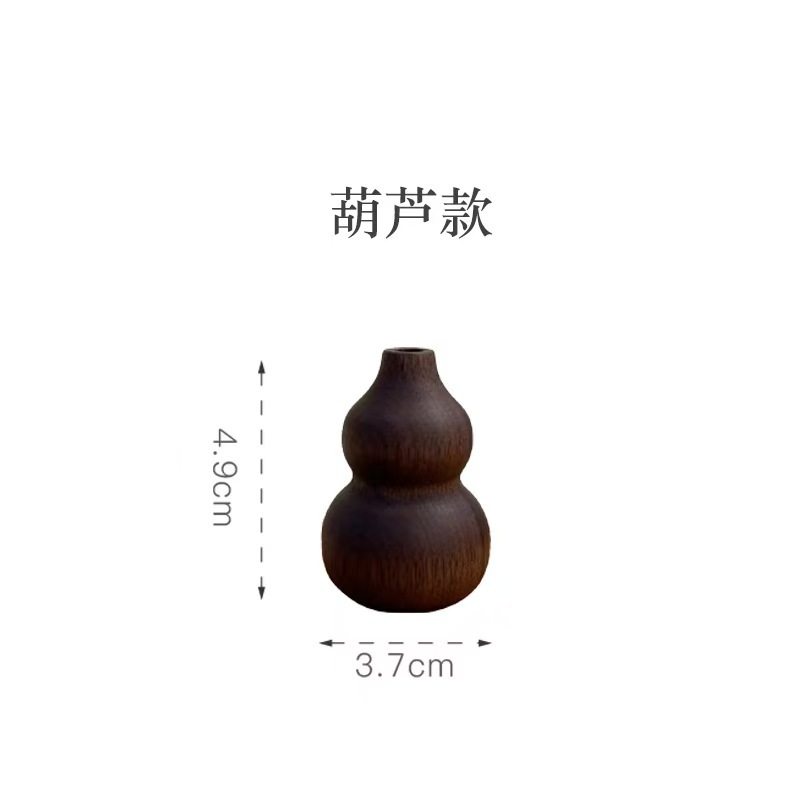 Flores de madera sólida de nuez negra vasijas de flores creativas escritorio chino simple decoración de la mesa de comedor flor seca decoración de la madera