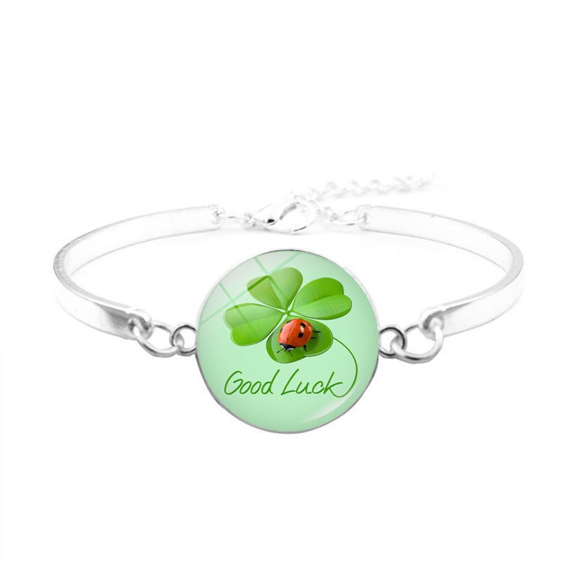Good Luck Green Clover Bracelet Jewelry Women's All-match Cross-border Good Luck Pendant Bracelet Accessories
