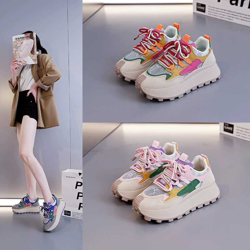 Нишевые дизайн цветная мода папочка обувь женская весна 2025 новый стиль удобный спорт женская повседневная обувь 872-1