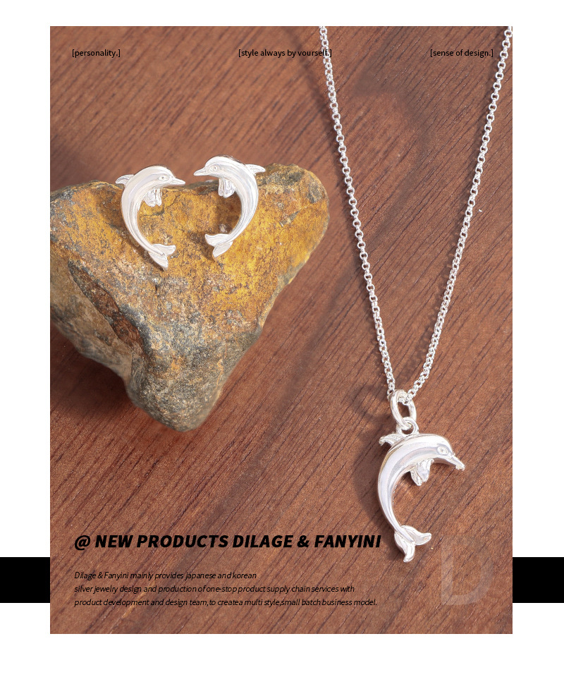 6g Weight 925 Sterling Silver Pendant Material 925 Sterling Silver Plating Fish Pendant Necklace