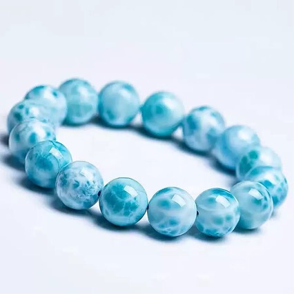 Natural sea-lime stone bracelet, high-quality with distinct turtle-back pattern, Dominican Larimar, Donghai Ke Tang gemstone wholesale Natural sea-lime stone bracelet, high-quality with distinct turtle-back pattern, Dominican Larimar, Donghai Ke Tang gemstone wholesale