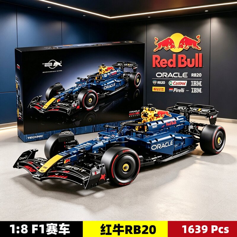 Compatible with LEGO bricks 42206 Red Bull Racing RB20 F1 racing car toy for boys to assemble