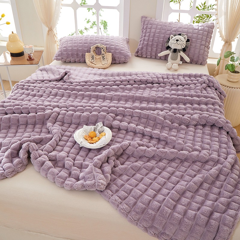 Amazon venta caliente 2026 nueva piel cómoda nube de sueño color sólido caliente flores tallado manta manta manta manta