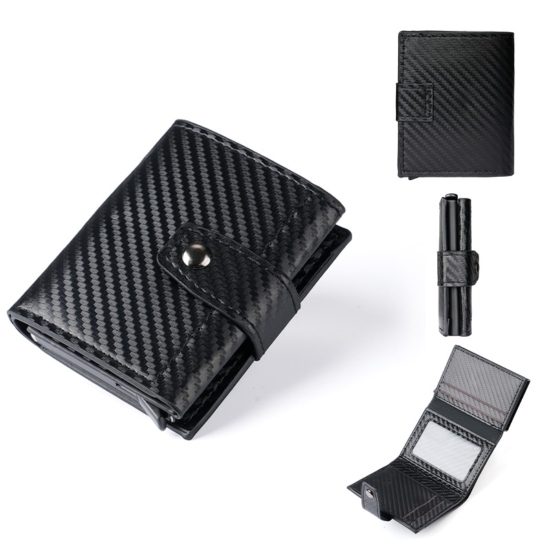 Men's Tri Fold Wallet European American Fashion Automatic Card Slots Large Capacity Coin Purse Card Holder Wholesale_voghion.com