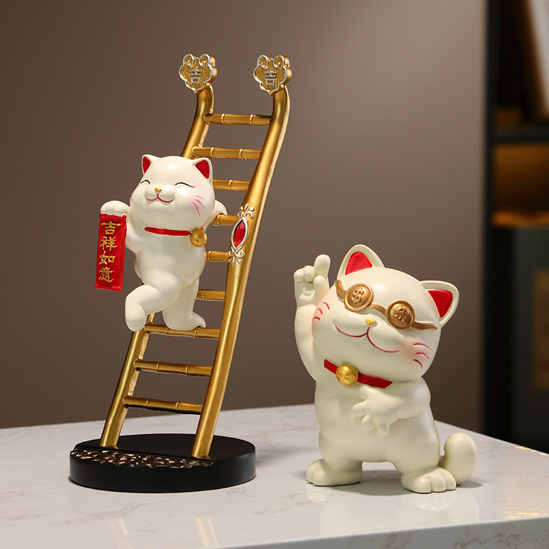 招财猫钥匙收纳玄关摆件轻奢高级家居入户客厅酒柜乔迁新居装饰品|undefined