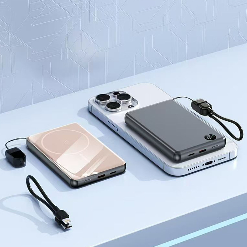 Fábrica de carga rápida de gran capacidad de carga del tesoro de reloj magnético de doble entrada de salida 22.5W fuente de alimentación portátil