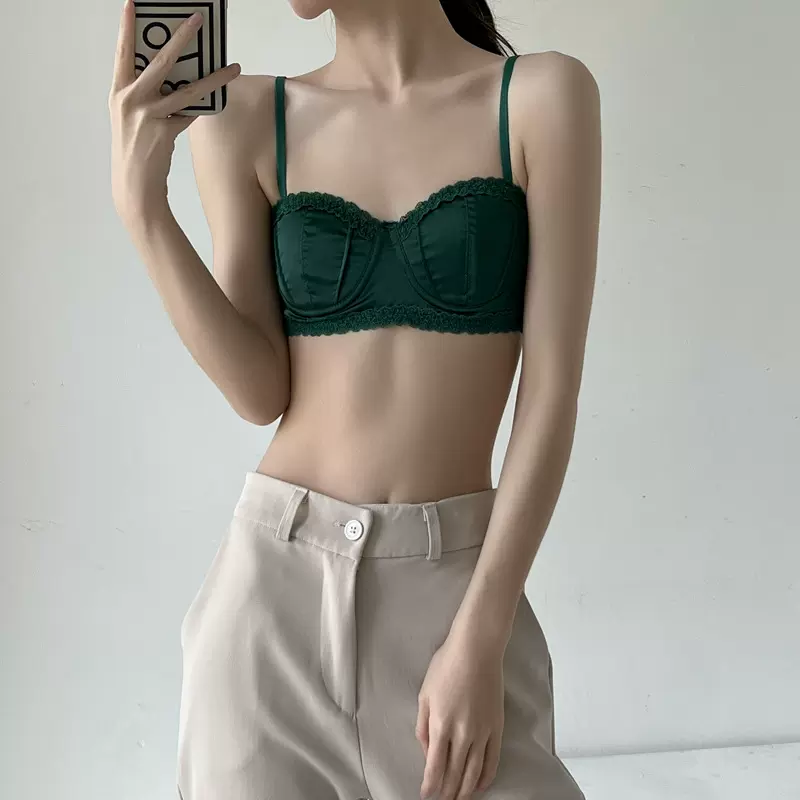 法式蕾丝内衣女无钢圈超薄款半杯裹胸文胸性感薄款少女胸罩夏季