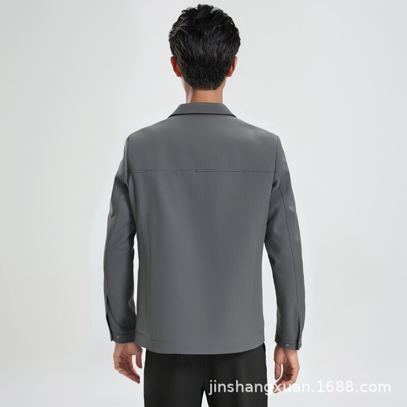 男士皮衣男士春秋新款皮夹克商务休闲立领机车服外套爸爸装上衣|undefined