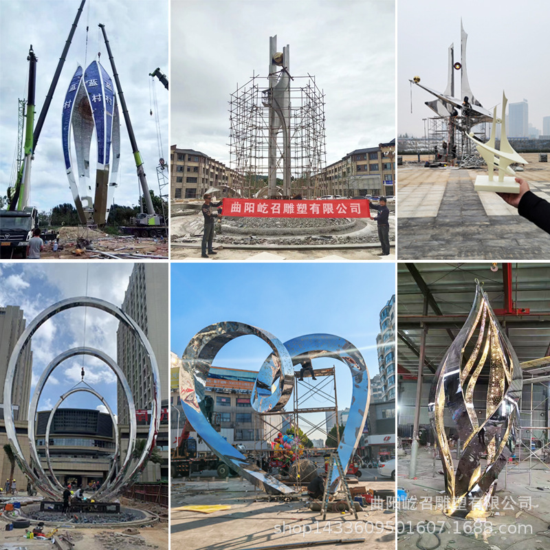屋外大型ステンレス鋼リングムーン彫刻金属ミラー発光スプレー営業部水景観大型装飾品|undefined