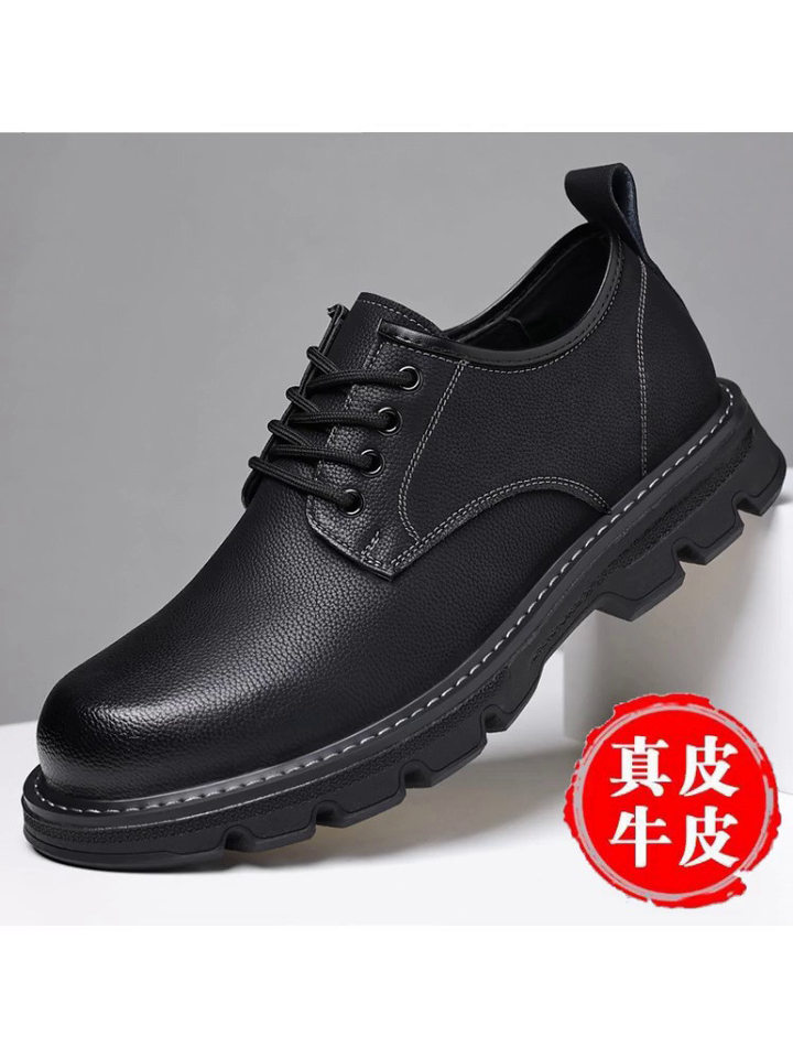 Giày bốt Martin nam da thật cổ thấp, giày da công sở thời trang, gót thấp 1–3 cm — Màu nâu, Màu đen chi tiết 25