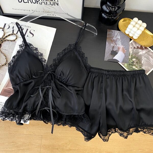 Lace sexy light and thin pijama with bow