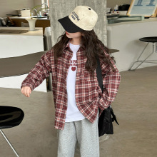 女童秋装衬衫2025新款洋气女大童春秋季打底衫儿童休闲时髦外套潮