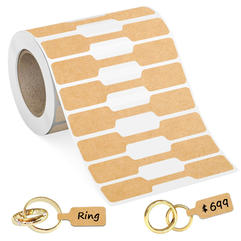 500 sheets/roll kraft paper ring necklace price tag sticker jewelry price handwritten sticker