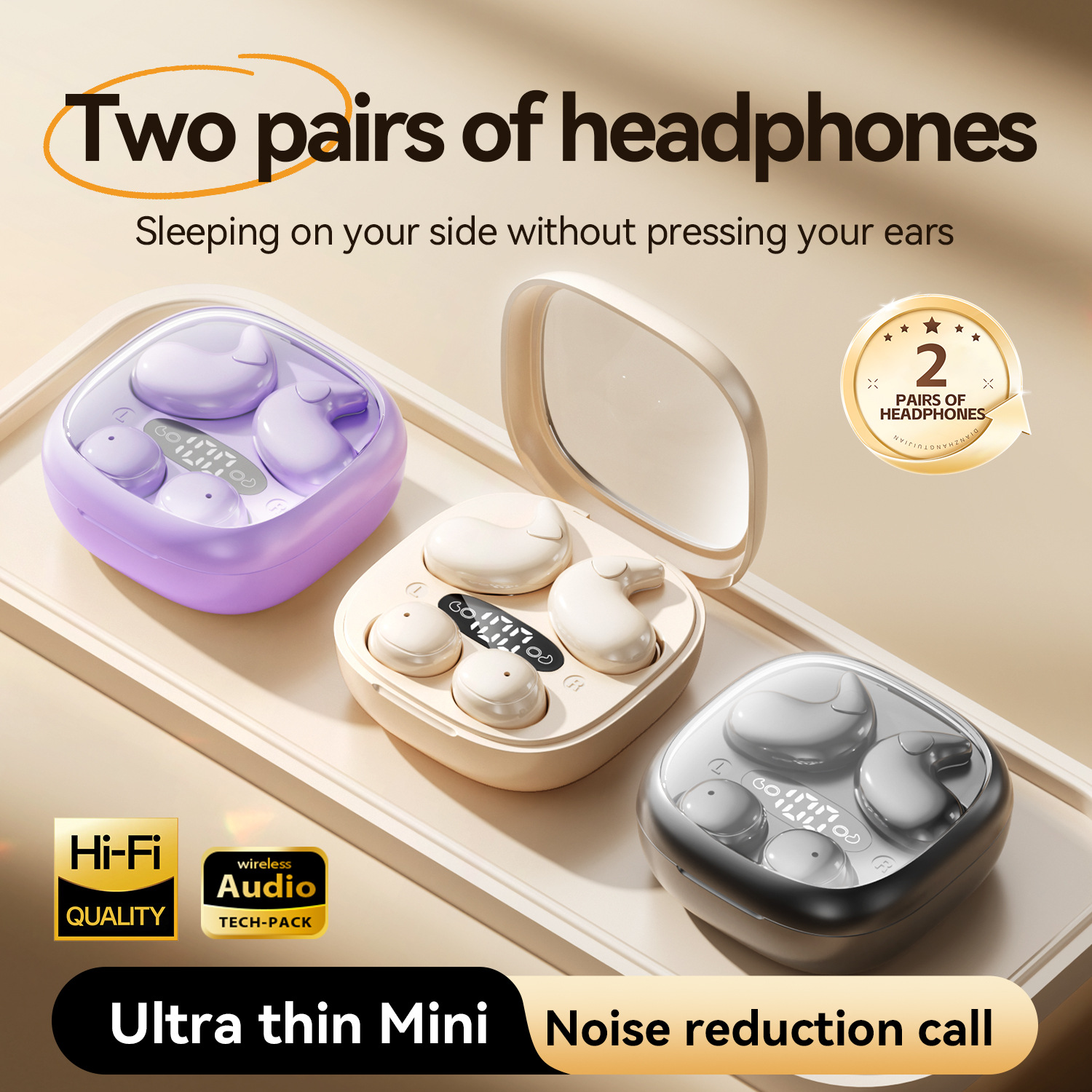 New Product Smart Cross-Border New M126 Twin Sleep Headphones 2 Pairs of Bluetooth Headphones 2 Pairs of Headphones Private Model