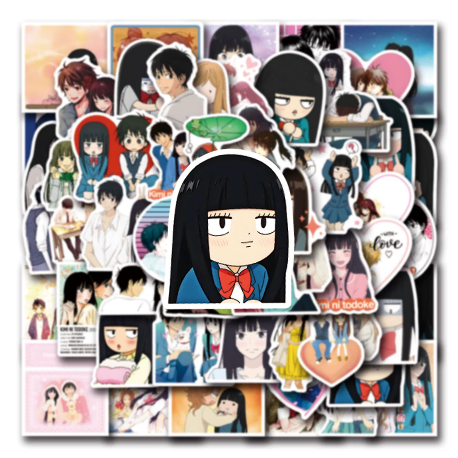 55 штук наклеек kimi ni todoke «действительно хочу сказать тебе» для украшения, скутер, водяной стакан, шлем, водостойкие наклейки