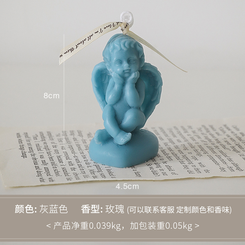 Vela de aromaterapia Little Angel Regalos de cumpleaños personalizados Adornos de mesa hechos a mano Vela de fragancia de cera de soja