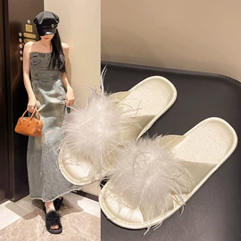 毛毛拖鞋;平底拖鞋;厚底拖鞋