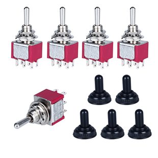 DMWD 5-piece mini momentary toggle switch 6-pin 3-position DPDT (on)-off (on) micro toggle