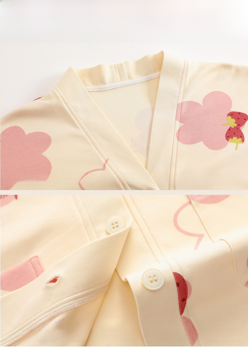 Baumwoll-pyjama-set Für Mädchen Langärmeliges Hausanzug-set Süß_voghion.com