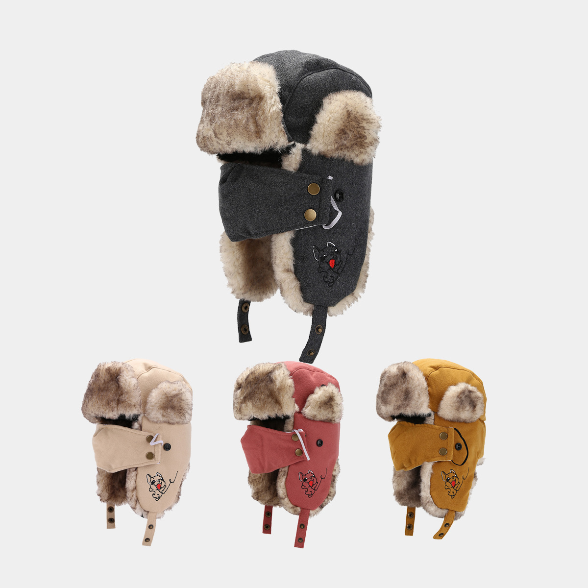 Gorro facial de invierno del noreste para hombres con máscaras gorro de ciclismo al aire libre gorro de piloto caliente gorro de protección de orejas para mujeres image 1