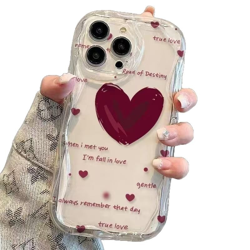 Patrón de borde curvado para iphone15promax funda para teléfono móvil 11 transparente Apple 16 anti-caída 14pro Japón y Corea 13/12