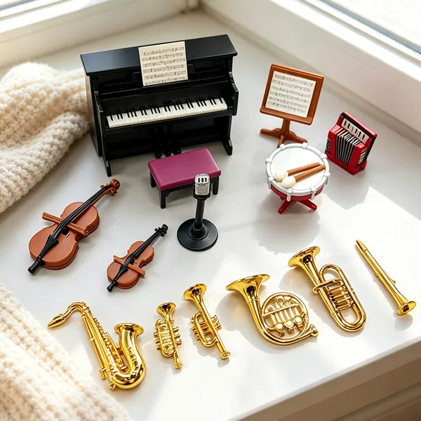 Dollhouse Simulation Model Violin Mini Miniature Symphony Brass Instrument Props Toy