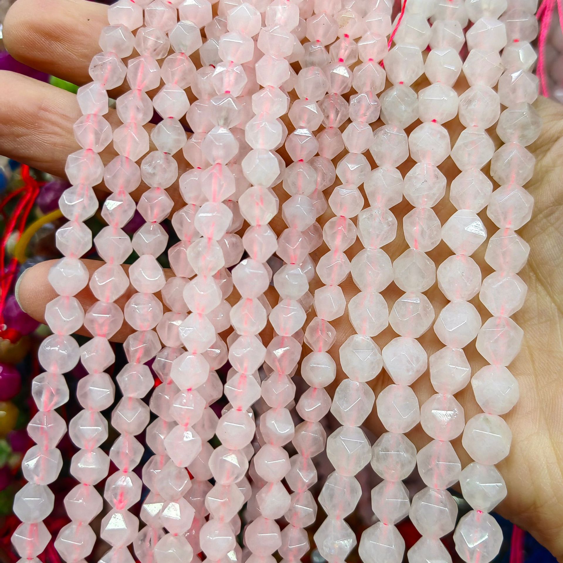 Piedra natural cristal natural 20 cara corte de diamante facetado cuentas a granel semiacabadas joyería DIY accesorios de cuentas