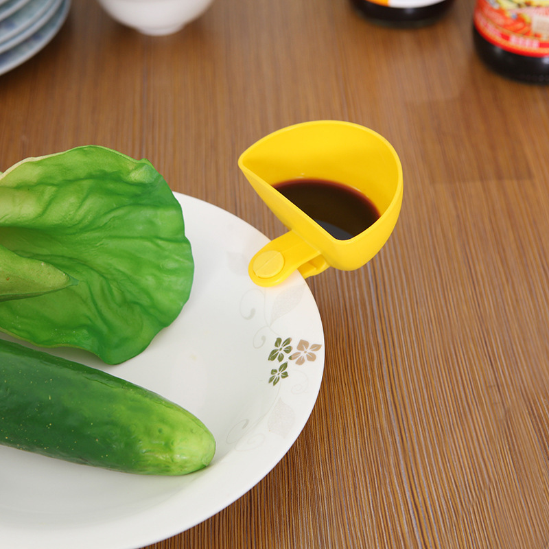 Cuenco y plato multiusos creativo con clip, plato para condimentos, paquete individual, caja para condimentos para ensalada, compañero de comedor