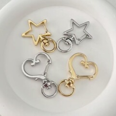 五角星爱心桃心异型合金挂钩钥匙扣弹簧圈DIY饰品配件包包挂件
