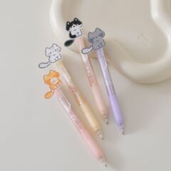 晨兮10588新品猫咪尾巴按动笔0.5黑考试专用顺滑萌趣设计防滑握笔