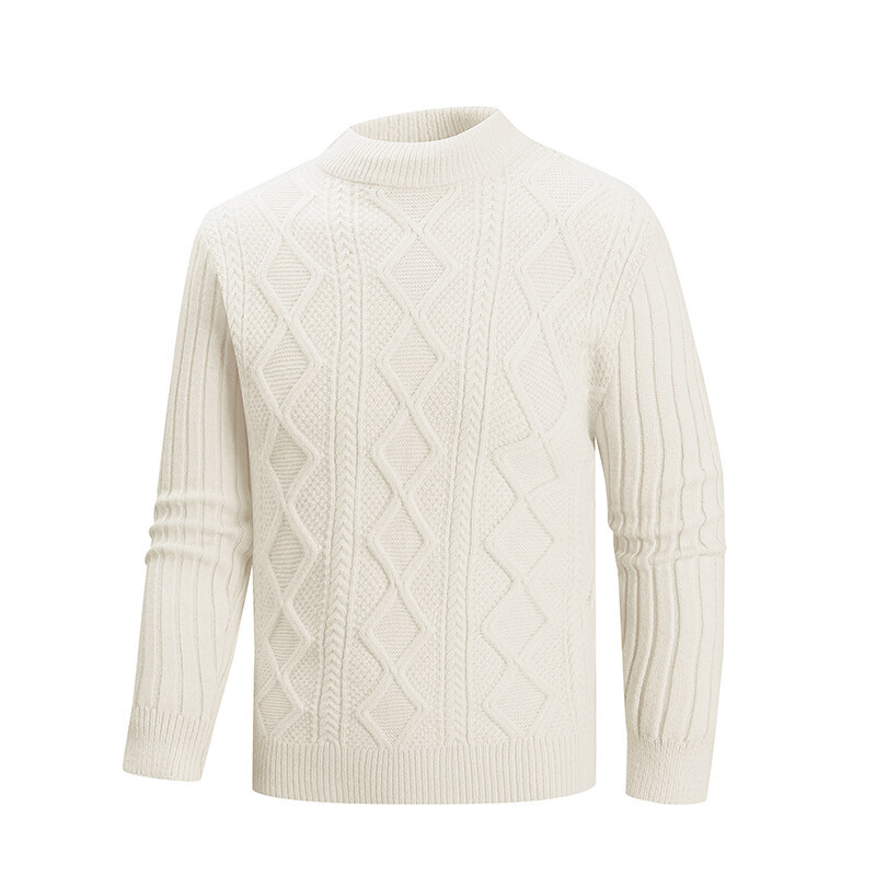 Korean-Inspired Knit Cardigan – Men's Oversized Twist Stitch Sweater (White/Black/Khaki/Blue, M-3XL)_viptrois.com