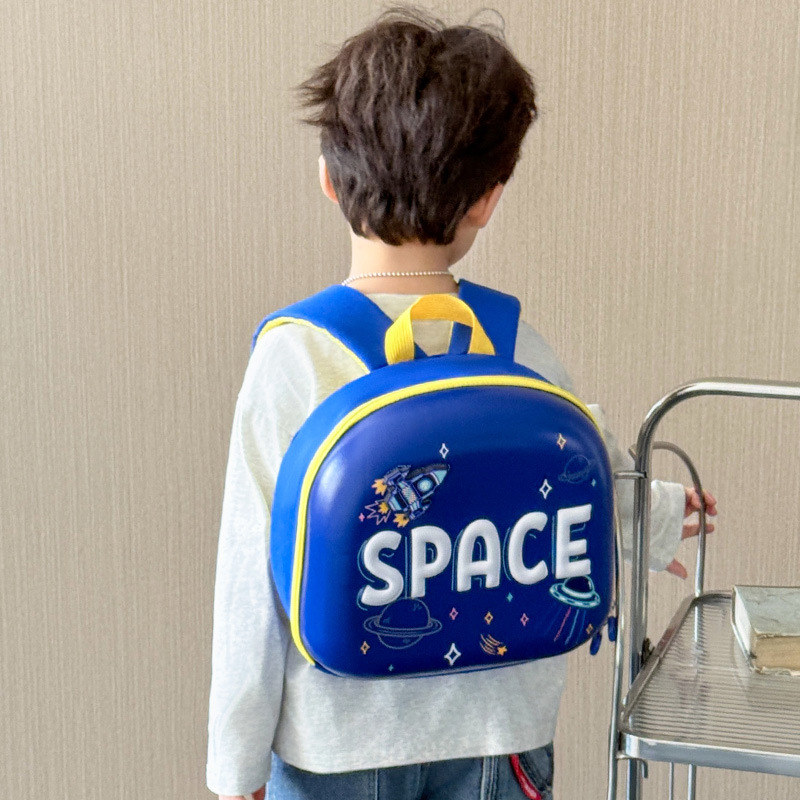 Mochila de dibujos animados para niños y niñas, lindas luces iluminadas, cohetes espaciales, mochila para bebés, nueva mochila infantil de cáscara dura transfronteriza