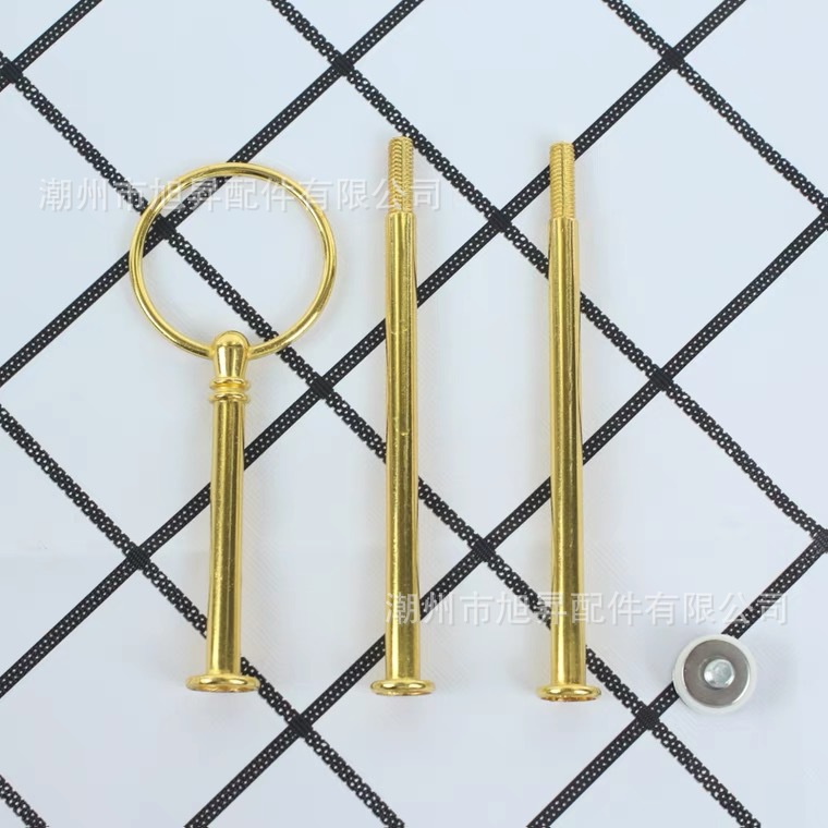 Placa de pastel redonda percha soporte de placa de fruta doble aleación de zinc de tres capas Placa de merienda Placa de fruta Placa de cadena de metal estante