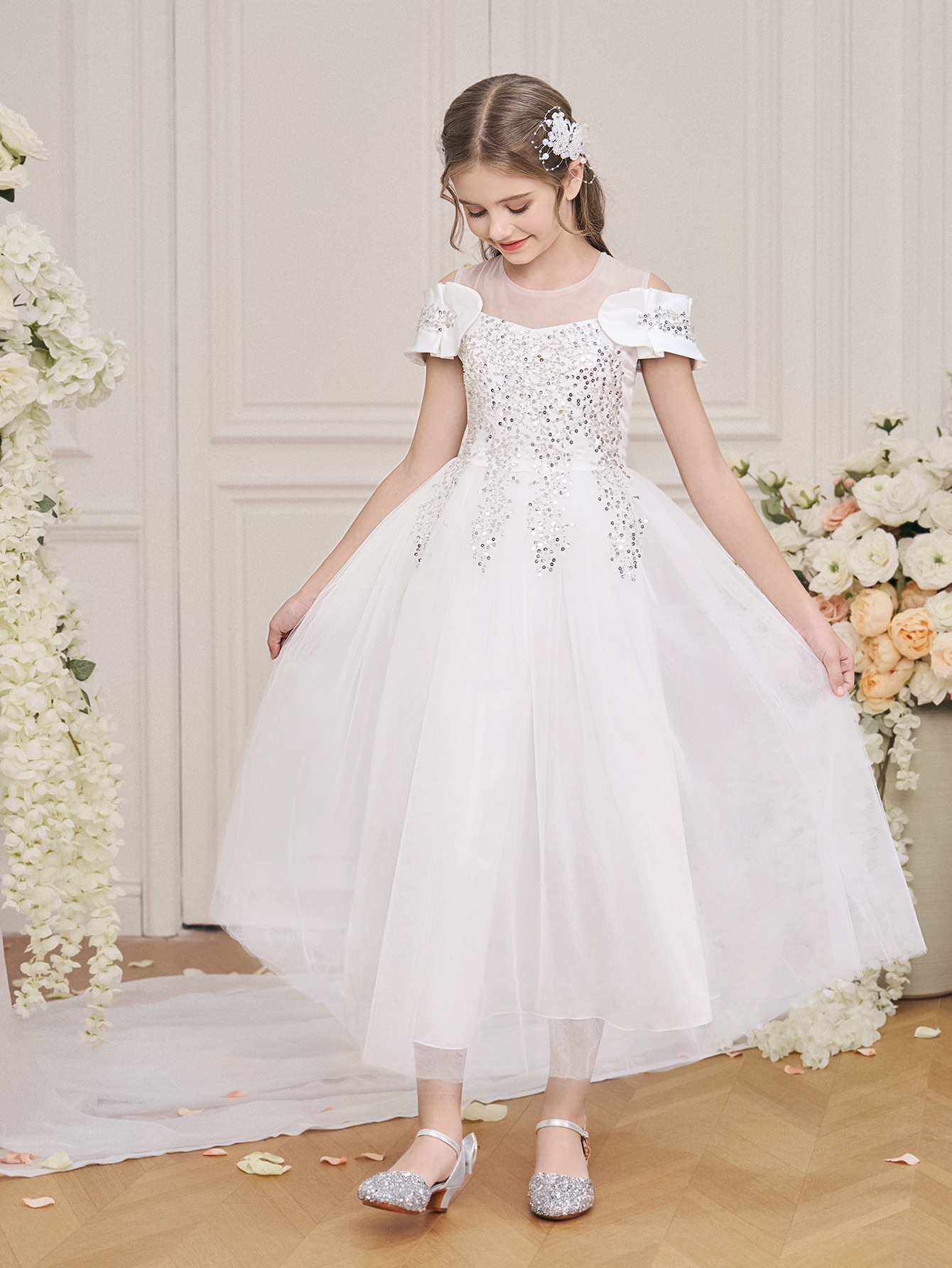 Actuación de piano para niños Vestido de niña Anfitrión Vestido de niña de alta gama Vestido de regalo de cumpleaños de bebé Vestido de princesa