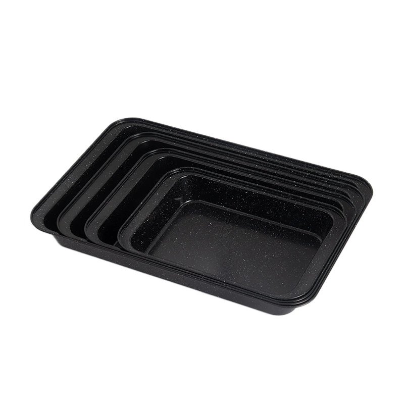 Cross-border rectangular carbon steel cake deep and shallow baking pan mold household non-stick multifunctional oven baking tools