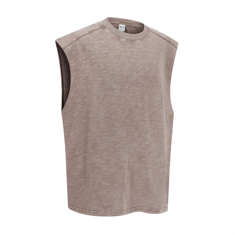 2026 New Men's Fashion European and American Style Casual Vest Summer Bamboo Cotton Round Neck T-Shirt Loose Sleeveless Shirt