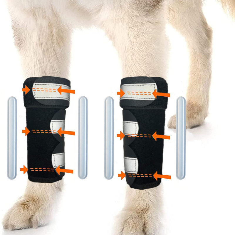 Cross-Border Pet Supplies Dog Leg Protectors with Reflective Strips, Dog Knee Pads, Knee Support Straps, Leg Joint Protectors for Large Dogs
