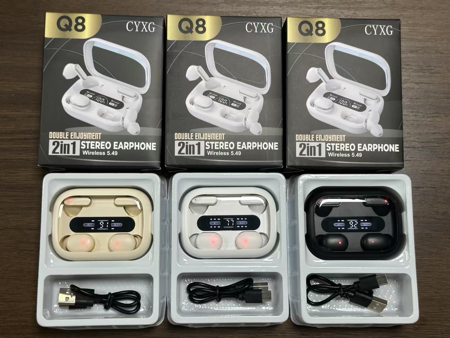 Nuevos auriculares inalámbricos Bluetooth transfronterizos Q8 de dos oídos OWS auriculares deportivos de reducción de ruido auriculares extra largos
