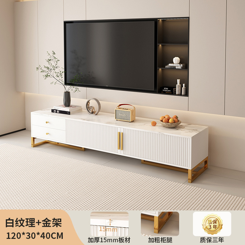 Textura blanca + marco dorado 120 * 30 * 40 cm