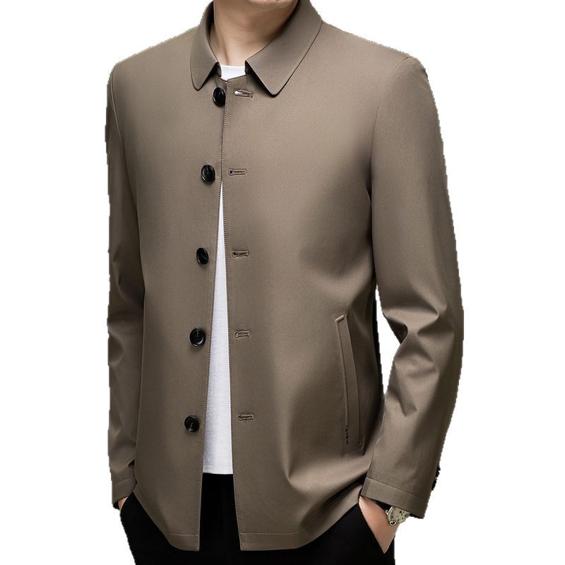 Primavera y otoño transfronterizos chaqueta de hombre con sola solapa de botón medio largo chaqueta de hombre casuales chaqueta guapo image 6