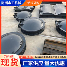 定制铸铁圆闸门方侧开拍门铸铁液压双开闸门侧翻浮箱式圆复合圆拍