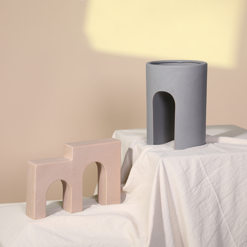 Nórdico moderno geométrico esmerilado de cerámica decoración creativa modelo habitación decoración suave pasillo TV gabinete decoración del hogar