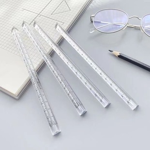 Three-dimensional triangular ruler for primary school students transparent plastic 15cm triangular ruler universal ruler multi-function ruler
