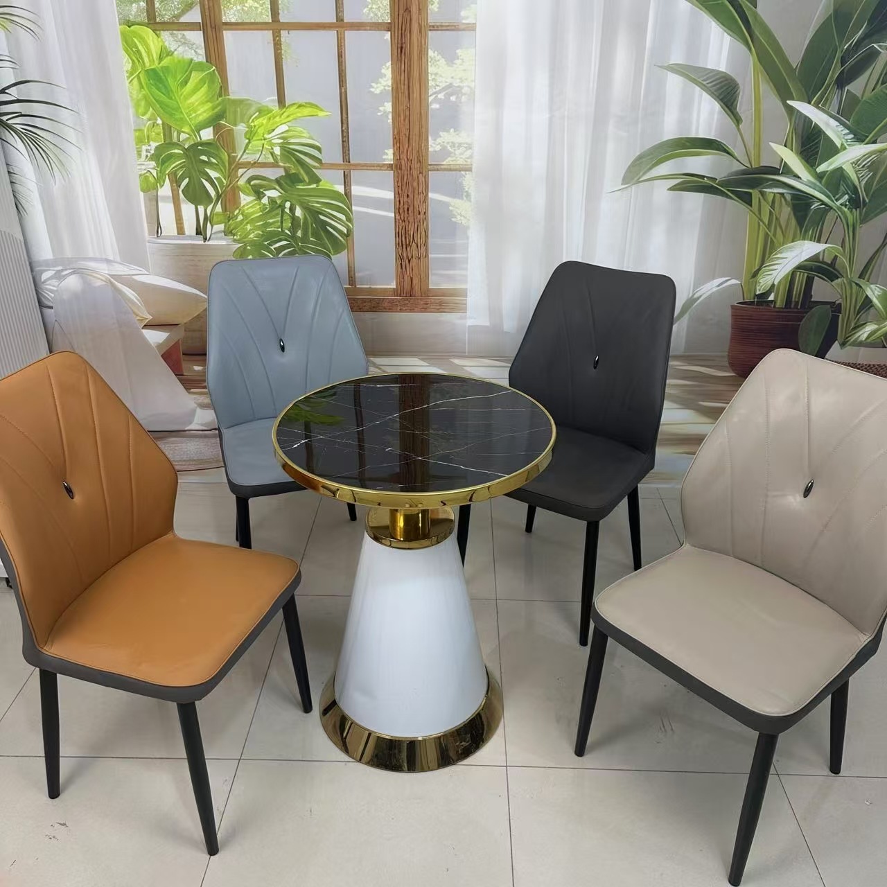 Silla de comedor Silla de respaldo de alta gama para el hogar Spot Cafe Hotel Chair Fabricante Venta al por mayor Silla de comedor con respaldo simple