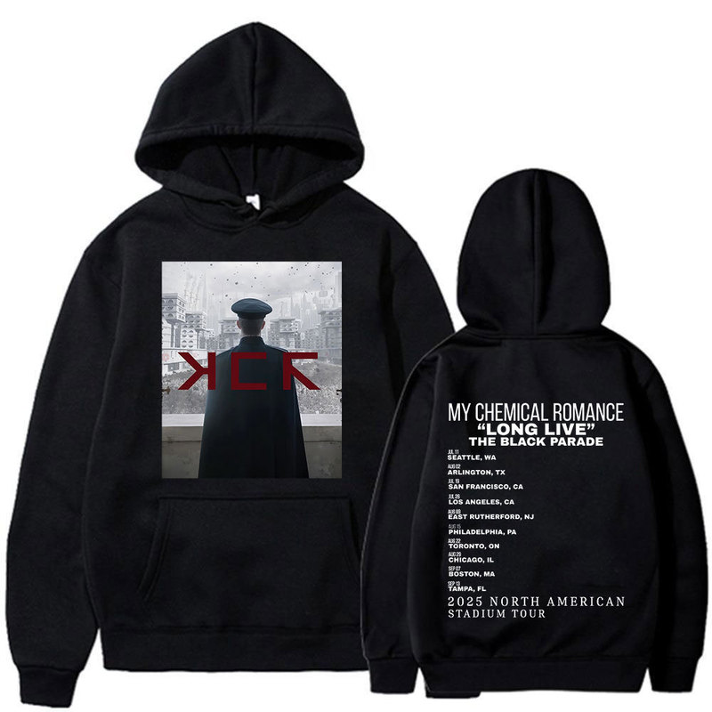 My Chemical Romance Band Hoodie Long Live Black Tour Hooded Sweatshirt Men Women Goth