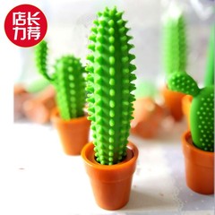 スポットクリエイティブサボテンかわいい漫画鉢植えボールペンシリコーン無臭オフィス装飾署名ペンデスクペン