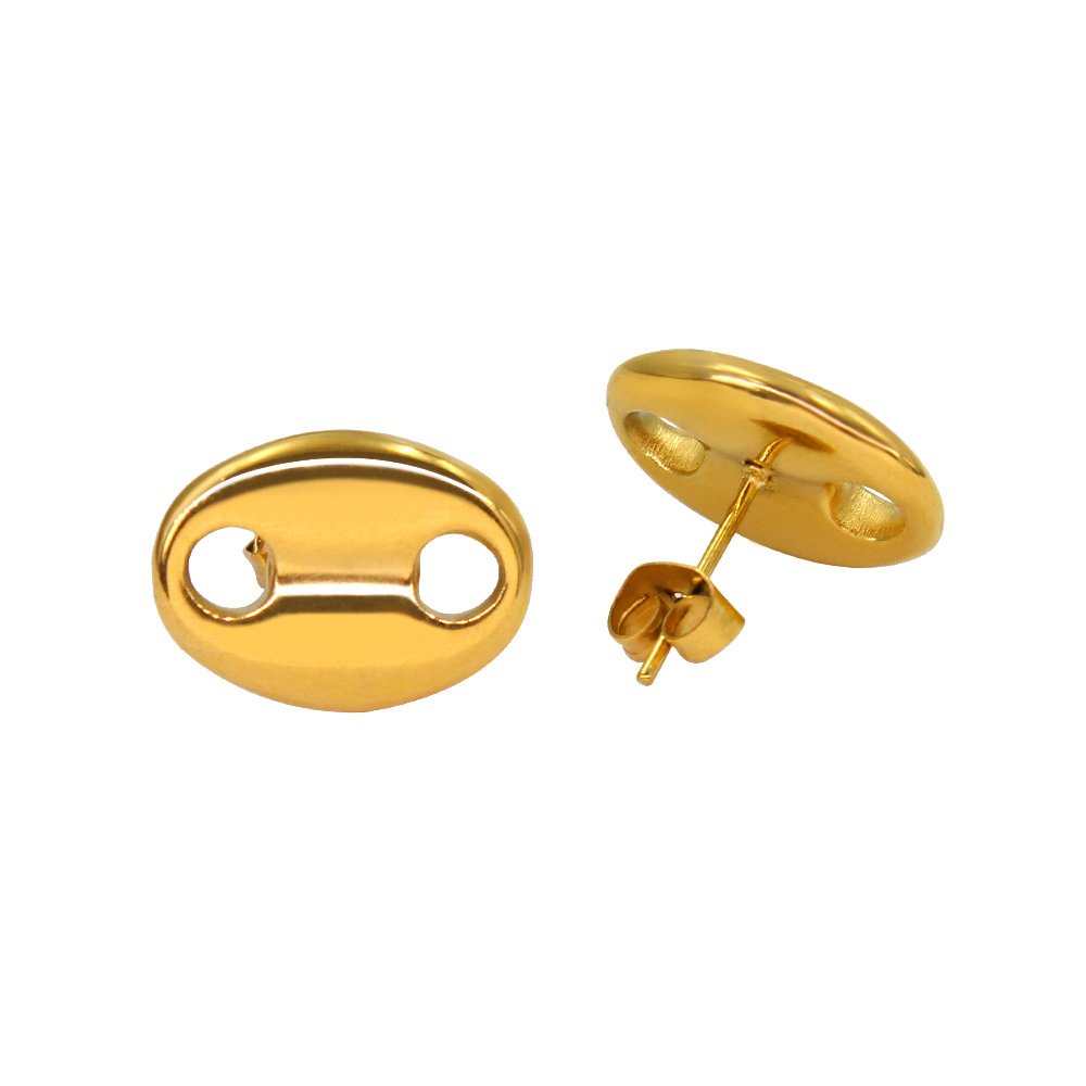1 Pair Retro Simple Style Geometric 304 Stainless Steel 18K Gold Plated Ear Studs display picture 19